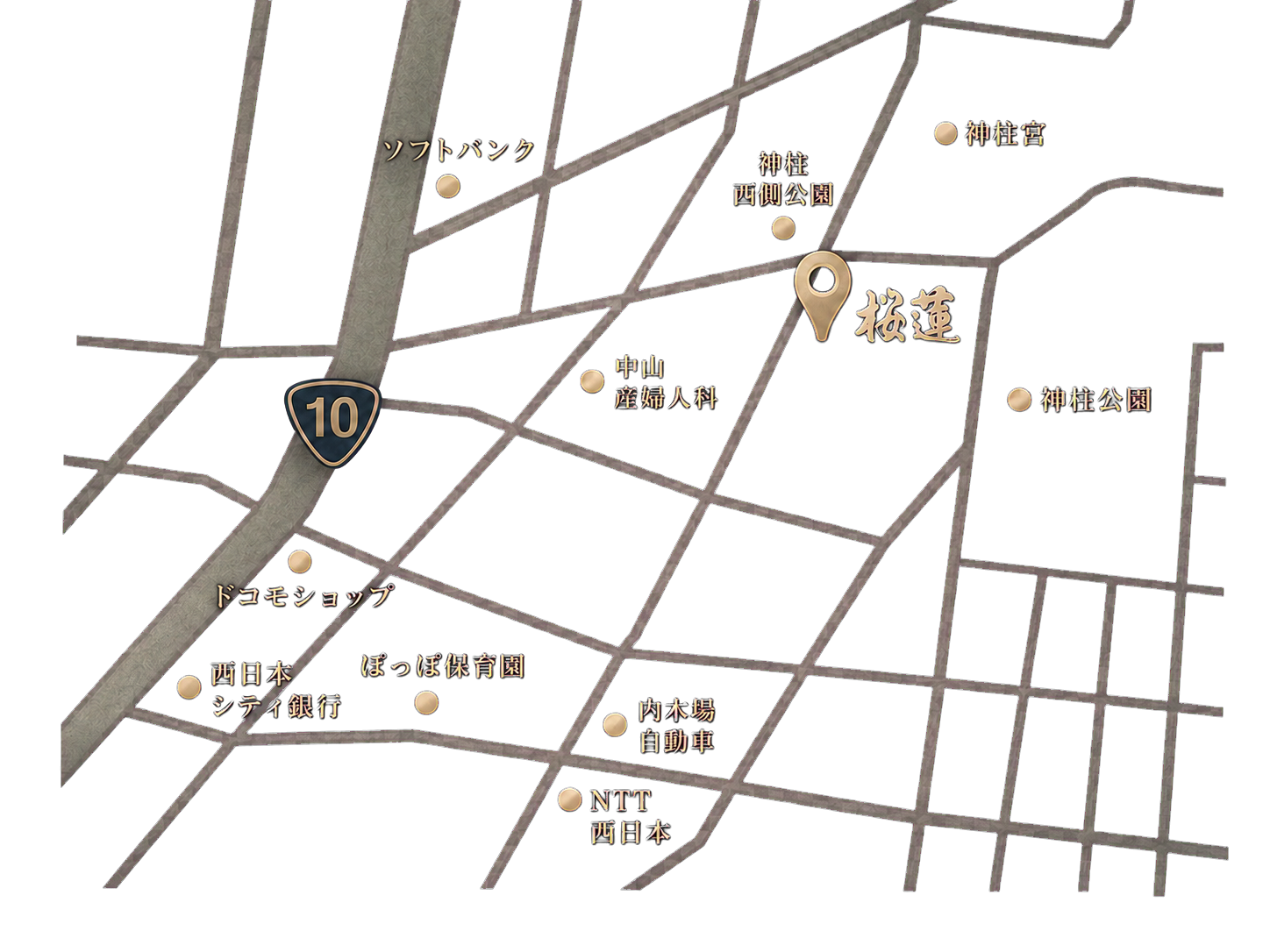 桜蓮周辺の案内地図